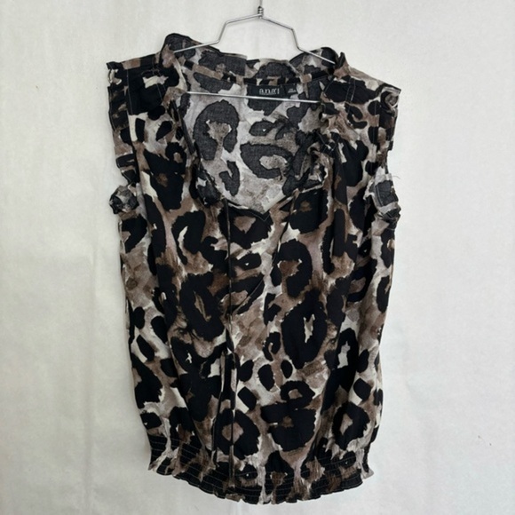 5/$25 ANA animal print blouse PM petite medium - Picture 1 of 4